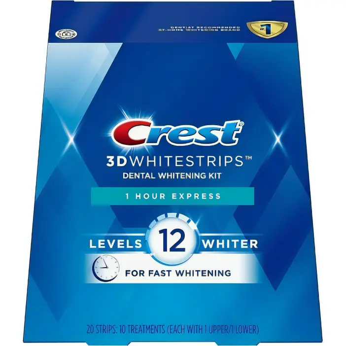 Crest 3D White Whitestrips Dental Whitening Kit, 1 Hr Express